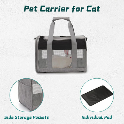 PINVNBY Bunny Carrier for Travel Camping Outdoor, Small Pet Carrier, Guinea Pig Carrier, Breathable Pet Portable Hand Bag for Hamster Rabbit Guinea PigBlack & Gray - Image 3