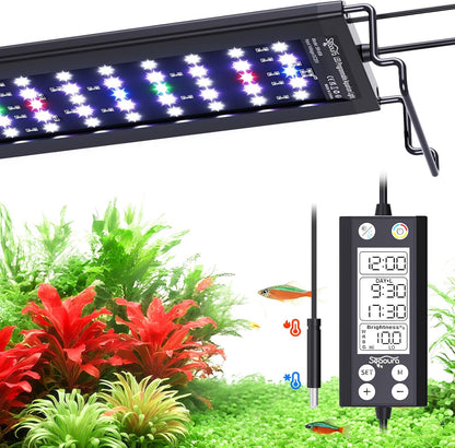 SEAOURA full spectrum aquarium LED light front view on fish tank