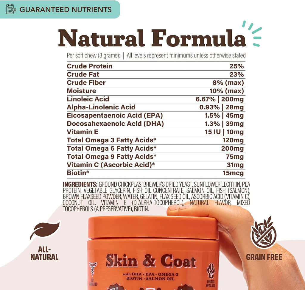 USA imported dog health supplements for reduced shedding and dandruff control