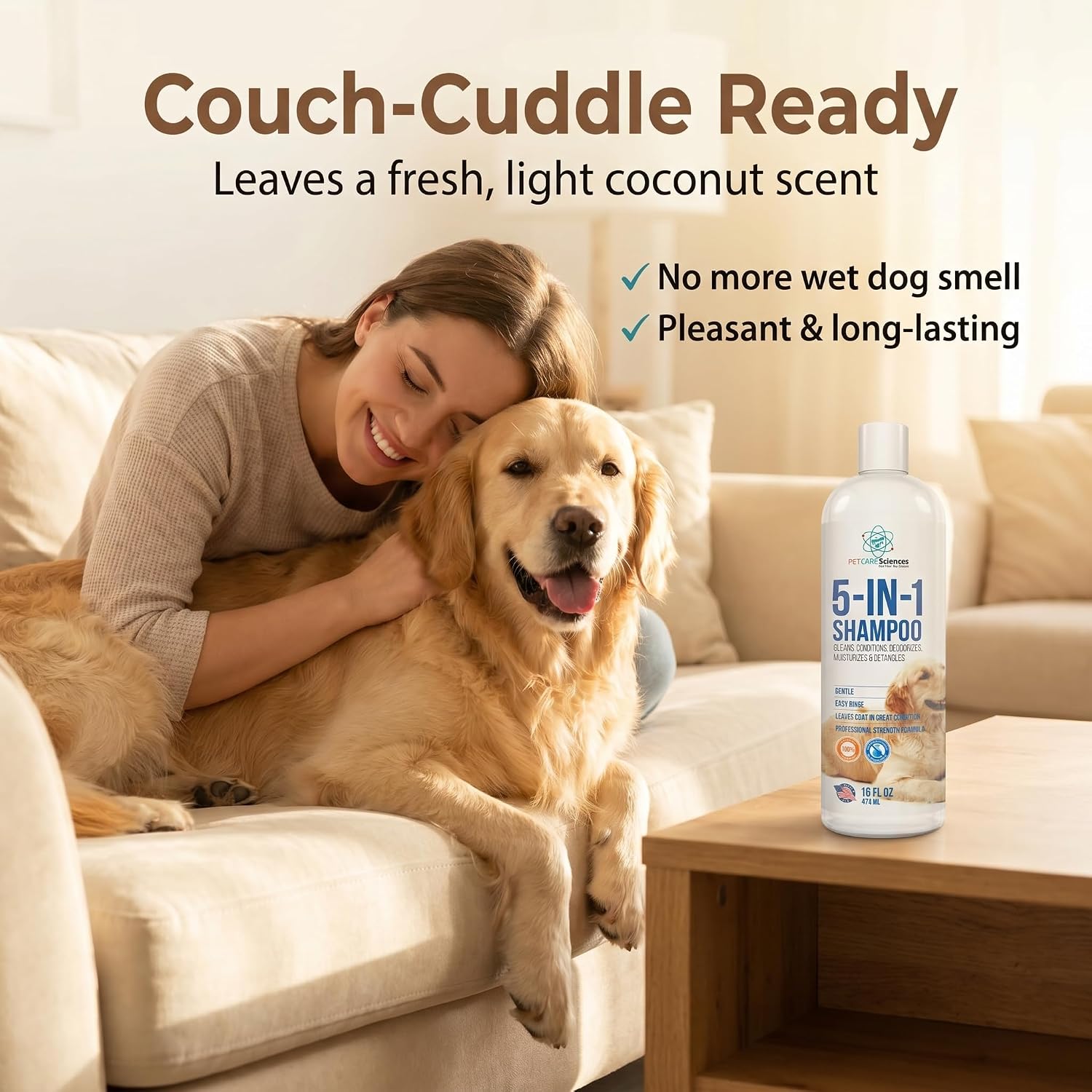 Pet Care Sciences dog shampoo natural ingredients illustration