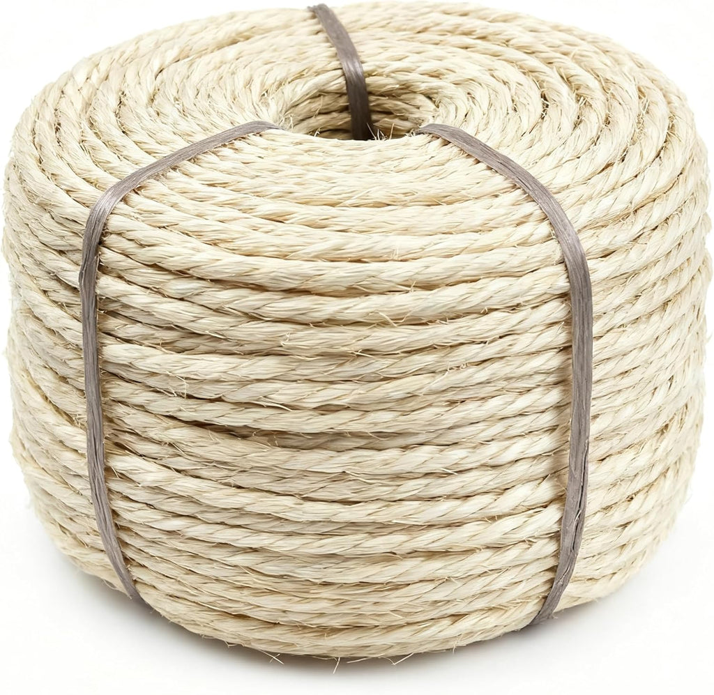 Htjzwg 164Ft sisal rope for cat tree scratching post replacement front view