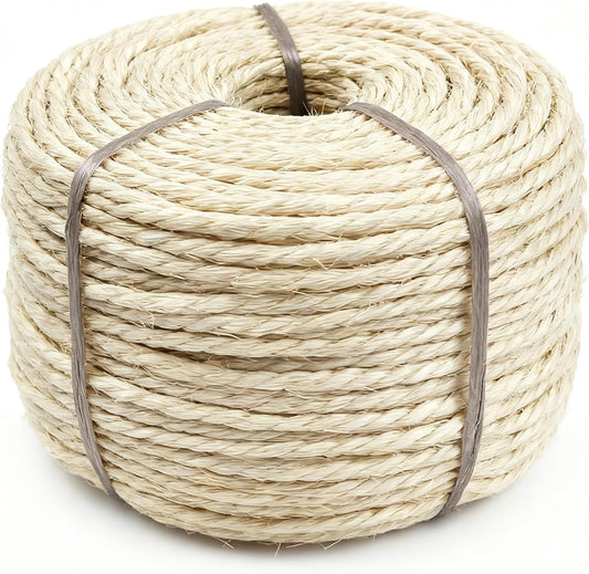 Htjzwg 164Ft sisal rope for cat tree scratching post replacement front view