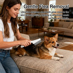 55 TRENDS flea and tick remover comb set showing durable rust-resistant metal teeth.