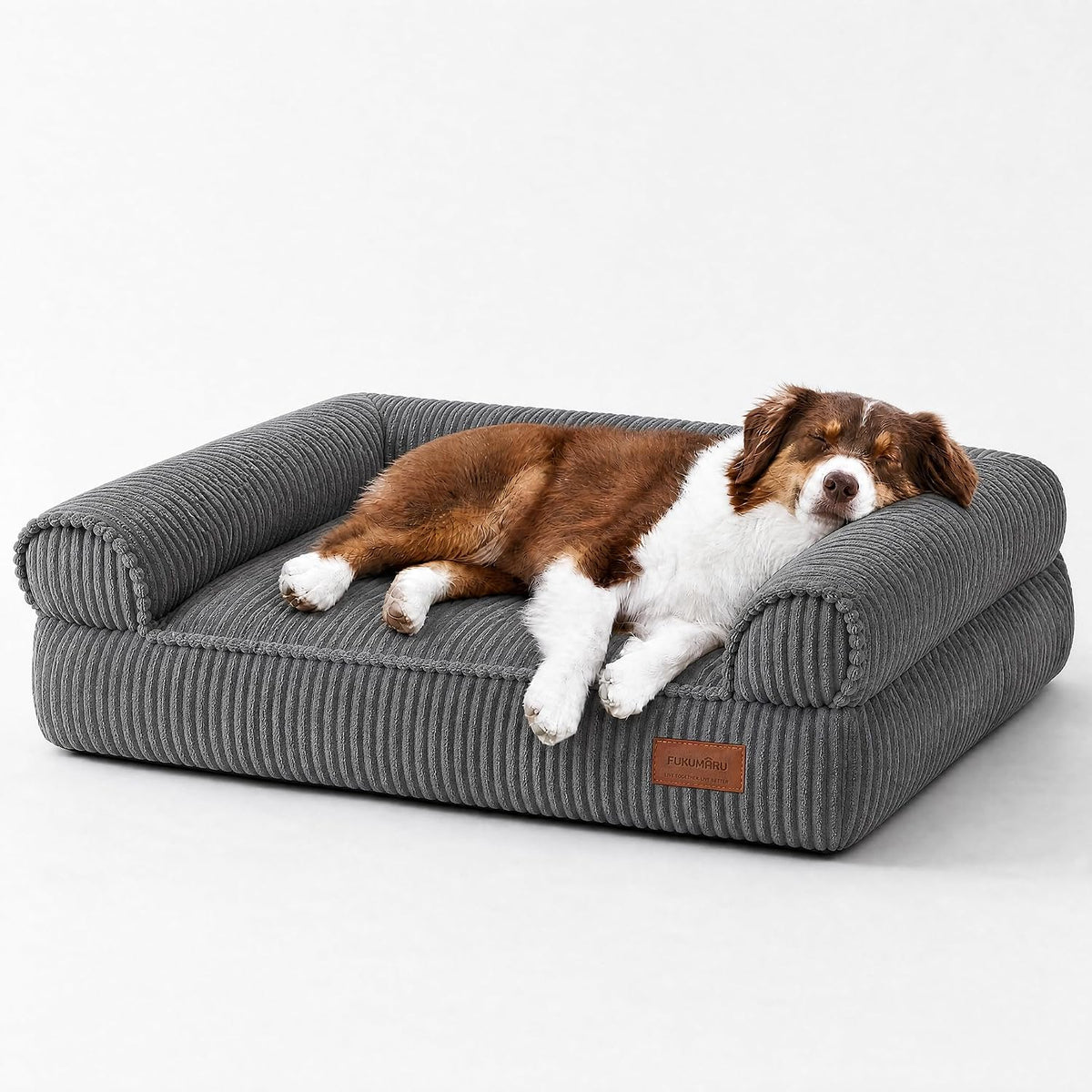 FUKUMARU Dog Couch Bed, Corduroy Cozy Cat Bed for Indoor Cats with Washable Cover, 28in Waterproof Orthopedic Dog Beds Sofa for Small Dogs and Large Cats, Cute Warm Cotton Pet Sofa, Green - Image 14