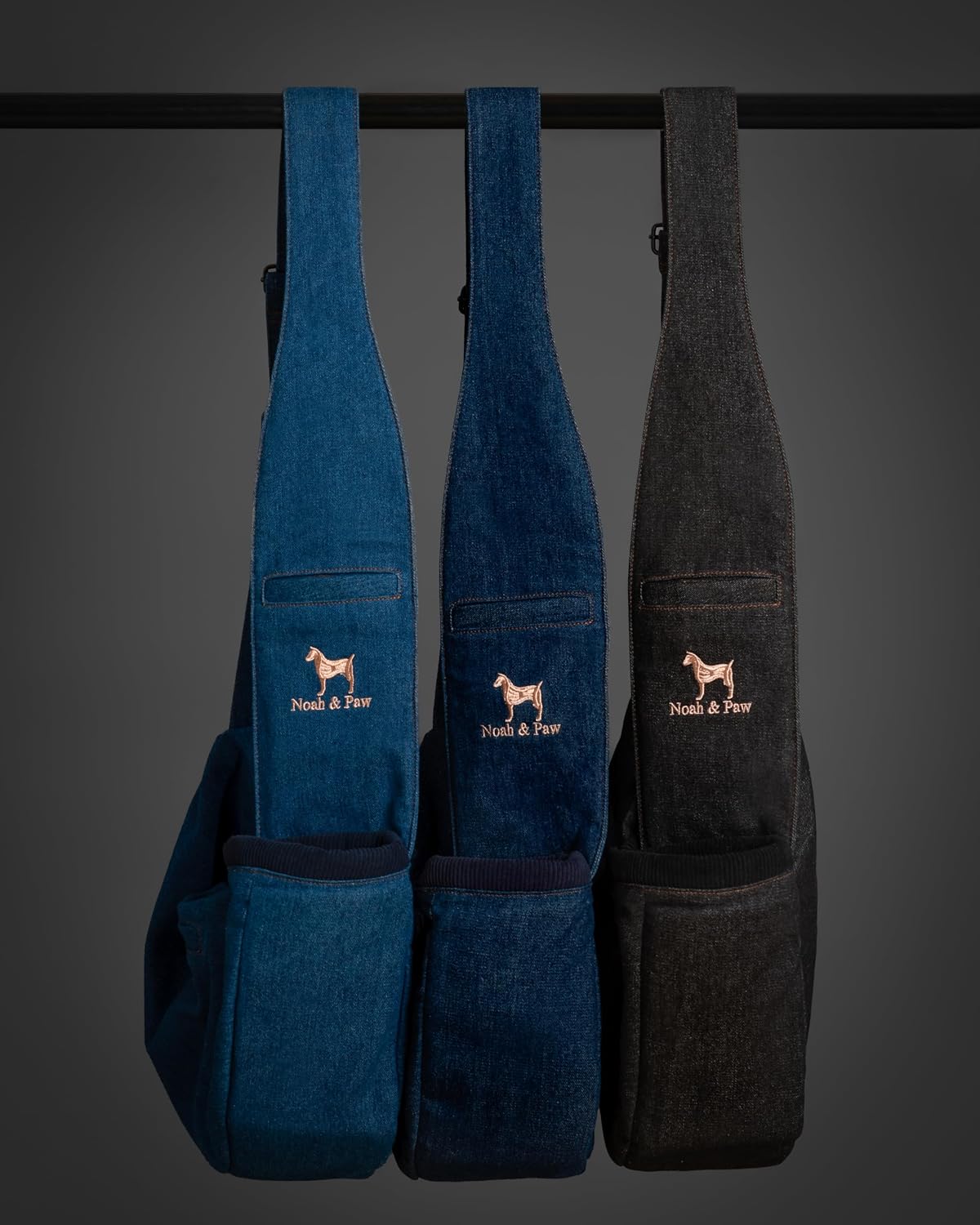 Noah & Paw Dog Sling Carrier for Small Dogs 5-18lb, Dog Sling for Small Dogs and Cats, Dog Carrier with Adjustable Padded Strap, Vegan Denim Lined with Fur, 3X Safety Features, Machine Washable - Image 9