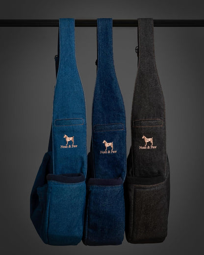 Noah & Paw Dog Sling Carrier for Small Dogs 5-18lb, Dog Sling for Small Dogs and Cats, Dog Carrier with Adjustable Padded Strap, Vegan Denim Lined with Fur, 3X Safety Features, Machine Washable - Image 9