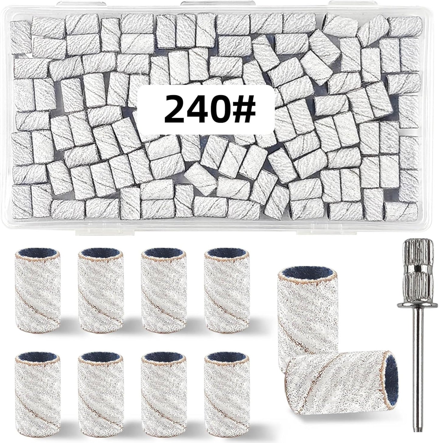 TKYZMS 100 Pcs 240 Grit White Sanding Bands front view