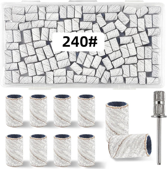 TKYZMS 100 Pcs 240 Grit White Sanding Bands front view