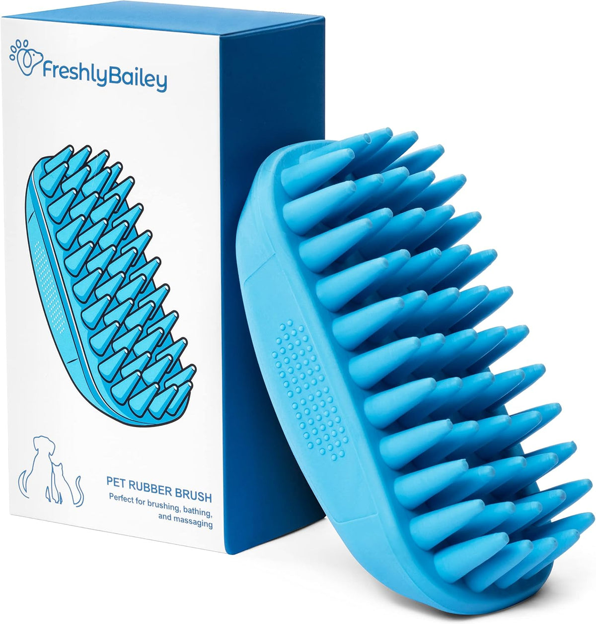 Easy cleaning demonstration of peeling loose hair off the Freshly Bailey rubber brush