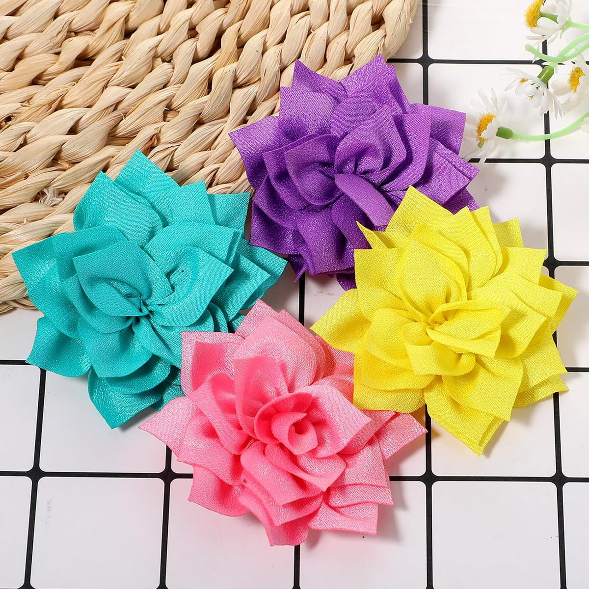 Floral collar accessory shown on a pet collar