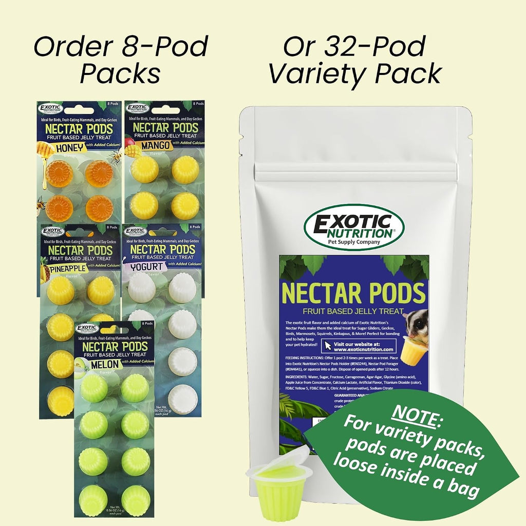 Exotic Nutrition Nectar Pods Honey nutrition and ingredient details