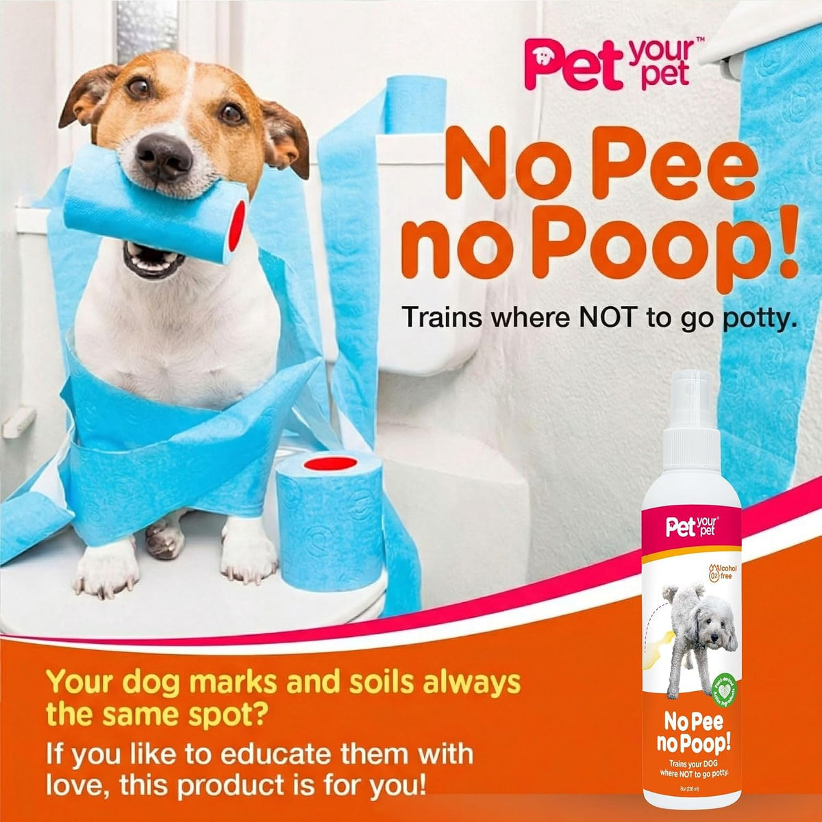 Using dog training spray on furniture and carpets