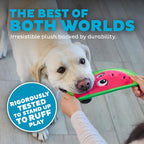 Side profile of Outward Hound Tough Skinz watermelon squeaky toy