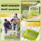 Small Bird Cage,Parakeet Travel Carrier with Handle,Perch,Feeder,Waterer - Image 6