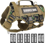 WINSEE Service Dog Vest Harness for Large Dog, Tactical Working MOLLE Vest with 10 Pet Patches, No Pull Heavy Duty Harness for Training Walking - Image 9