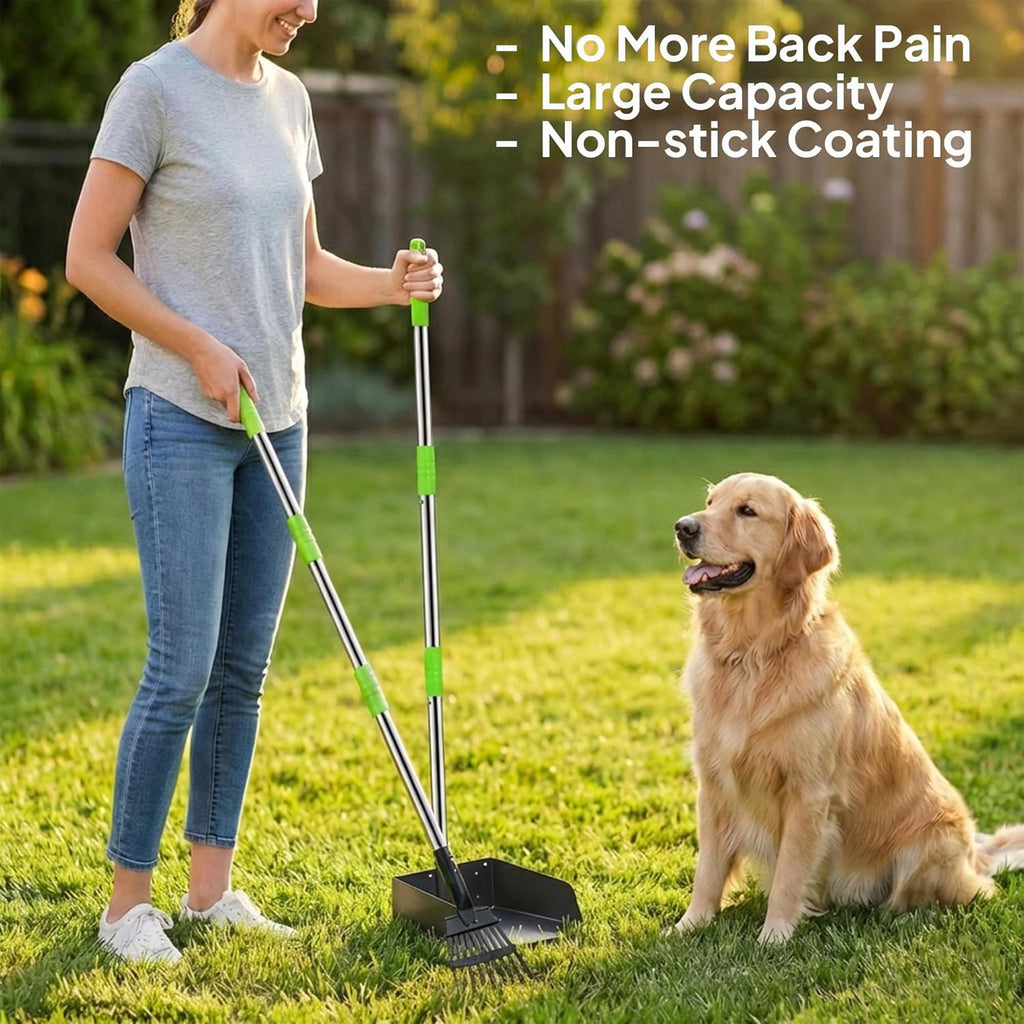 Adjustable stainless steel handle of Niubya pet waste cleaning tool