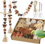 Bird Toys Parrot Natural Foraging Box Parakeet Toys DIY Hanging String for Cockatiels,Conures,Love Birds,and Other Small to Medium Birds Cage Accessories (Medium) - Image 9