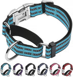 Side profile of hot pink martingale collar for medium dogs