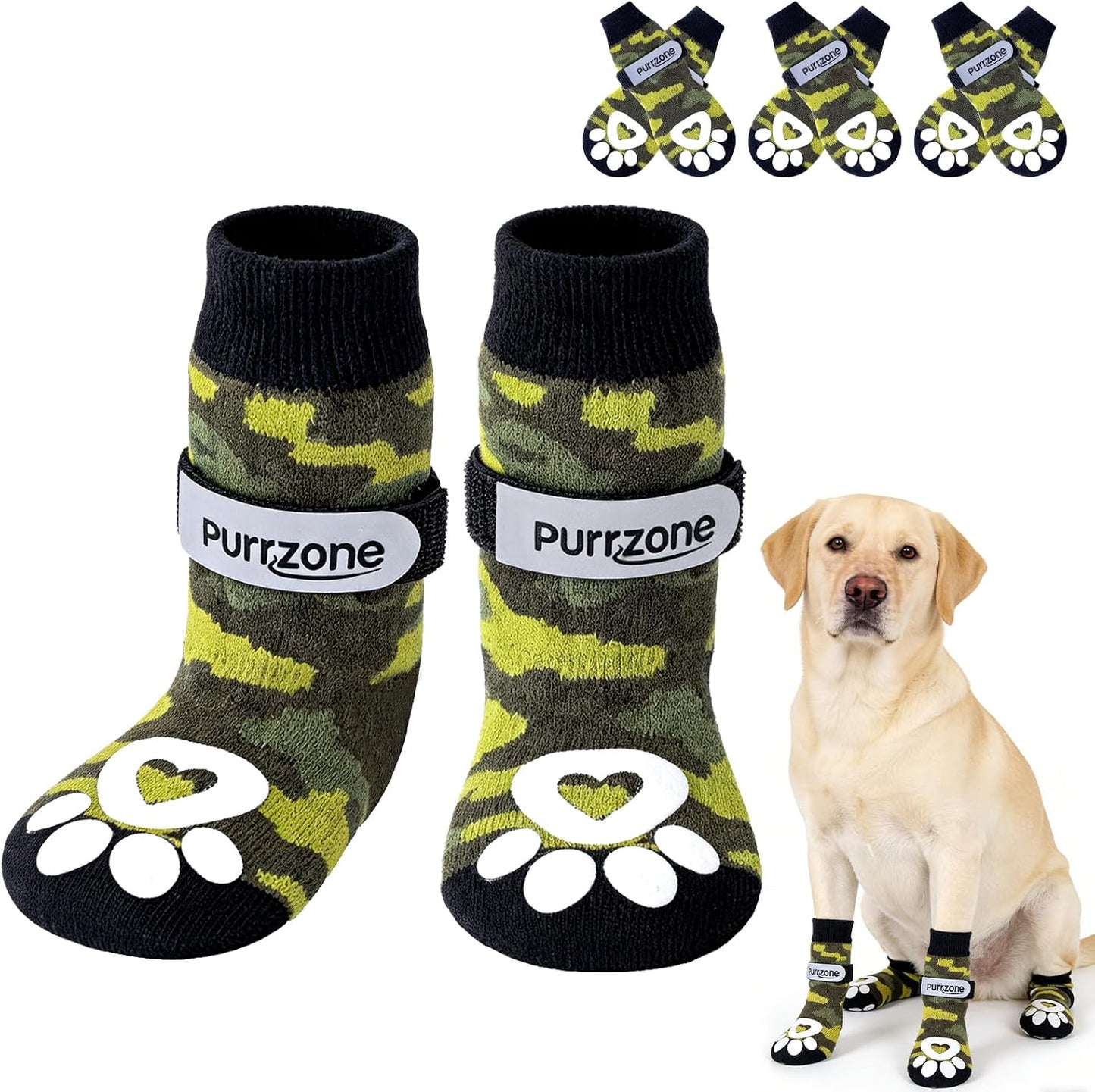 6 Pcs Non-Slip Dog Socks with Paw Grips Indoor, Cute Socks for Hardwood Floors, Winter Snow, Hot Pavement, Paw Protector Socks (Cozy Cloud Blue, Large) - Image 13