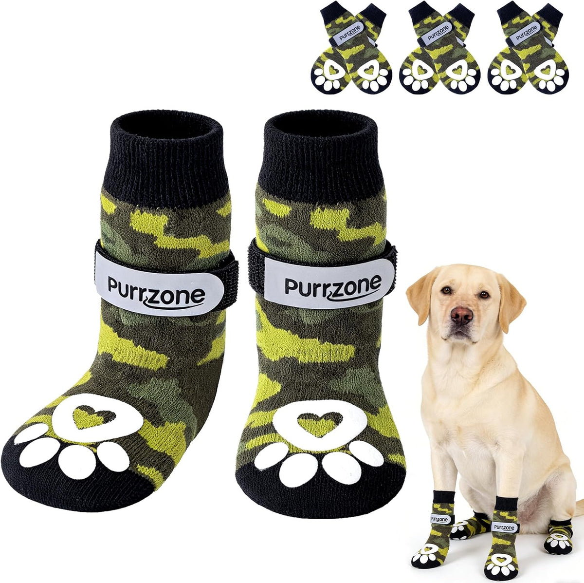 6 Pcs Non-Slip Dog Socks with Paw Grips Indoor, Cute Socks for Hardwood Floors, Winter Snow, Hot Pavement, Paw Protector Socks (Cozy Cloud Blue, Large) - Image 13