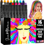 Jim and Gloria 16 dustless hair chalk set packaging front view