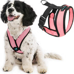 Gooby Comfort X Head In Harness Pink front view