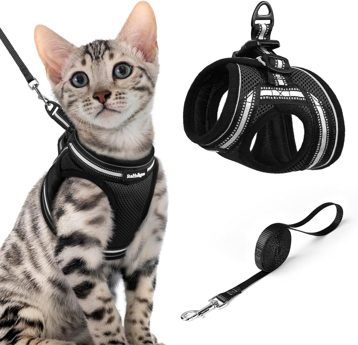 rabbitgoo Cat Harness and Leash, Step-in Escape Proof Kitten Harness Set, Soft Comfortable Cat Vest, Easy to Wear and Adjust, Reflective for Safe Outdoor Walking, Purple, Small - Image 12