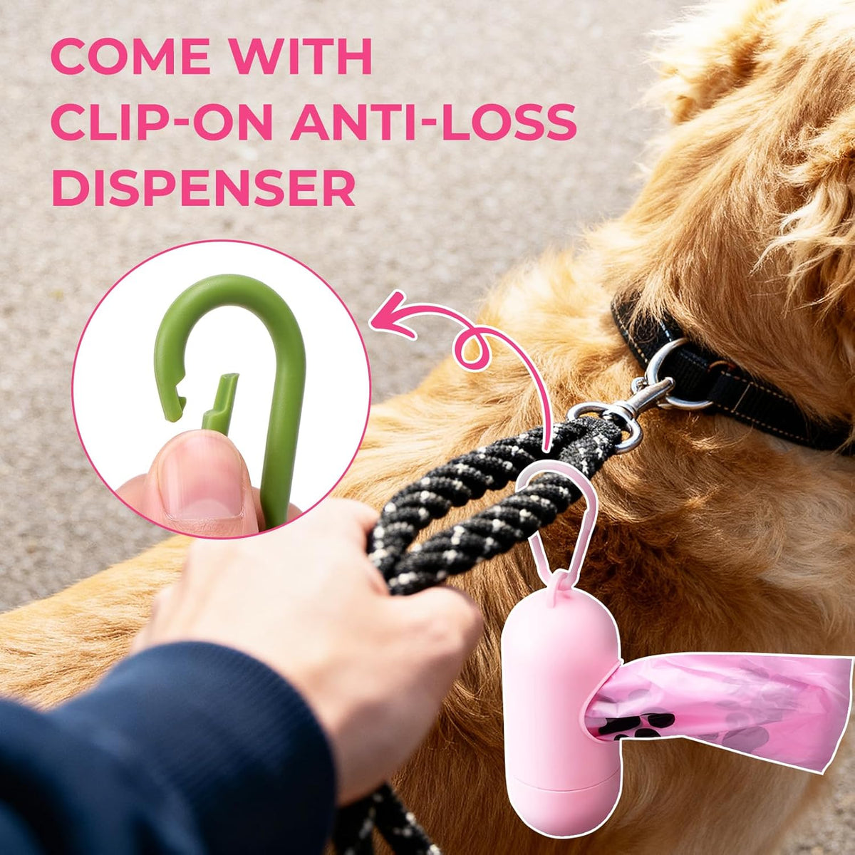 Dyforce heavy duty cat litter waste bags demonstrating tear resistant material.