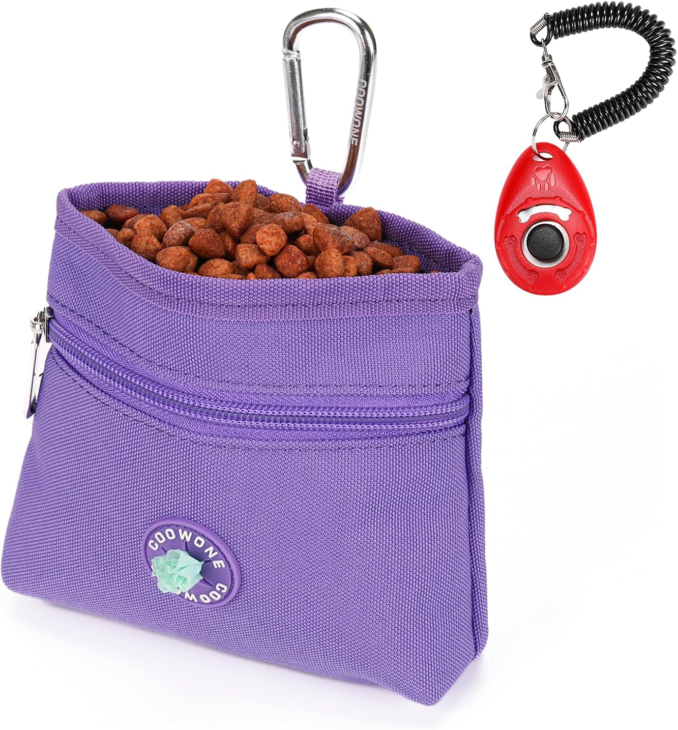 Dog Treat Pouch with Pet Training Clicker, Detachable Dog Puppy Training Treat Bag, 900D Oxford Cloth Magnetic Closure Small Dog Poop Bag Holder for Travel or Outdoor Use - Image 11