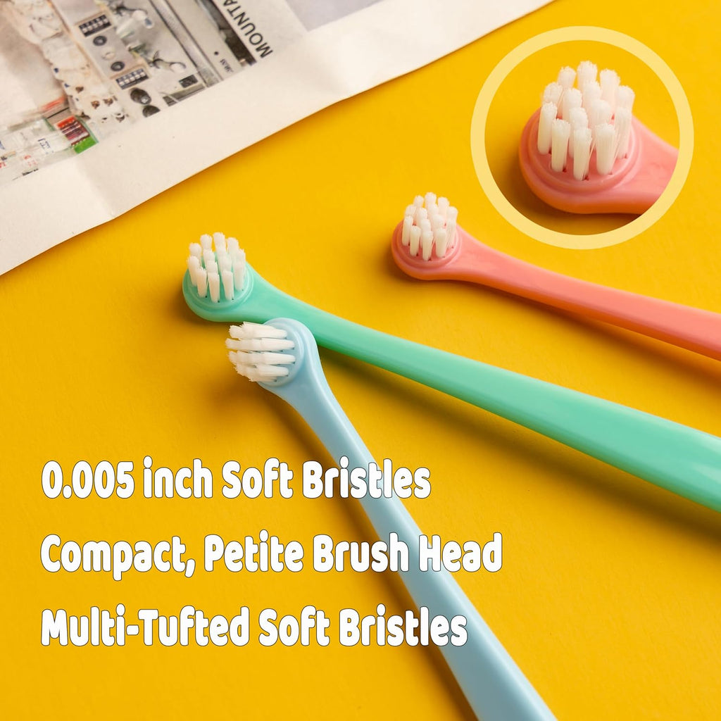 Ergonomic non-slip handle of E.M&S.T pet toothbrush