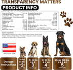 Natural organic ingredients breakdown of Turkey Tail Lion's Mane and glucosamine on Vet Promise bottle