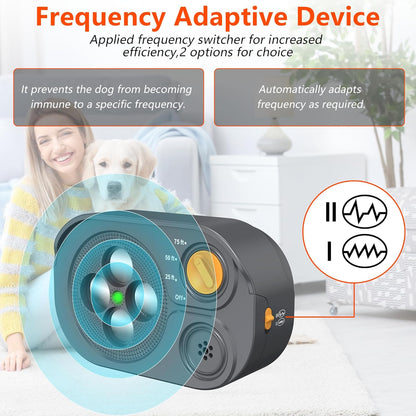 Modus dog bark control device with variable frequency