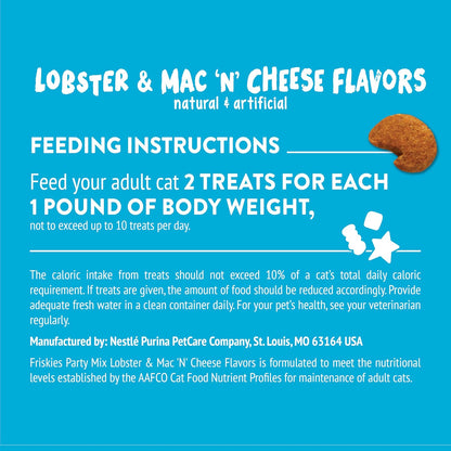 Purina Friskies Cat Treats, Party Mix Lobster & Mac 'N' Cheese Flavors - (Pack of 6) 6 oz. Pouches - Image 11
