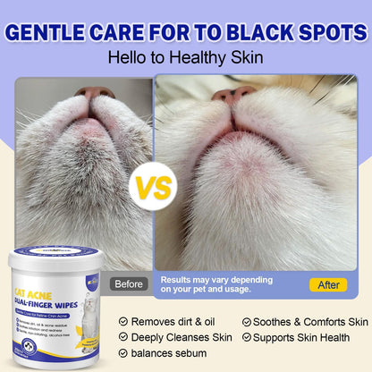 Safe alcohol-free pet skincare wipes container showing thirty pieces.