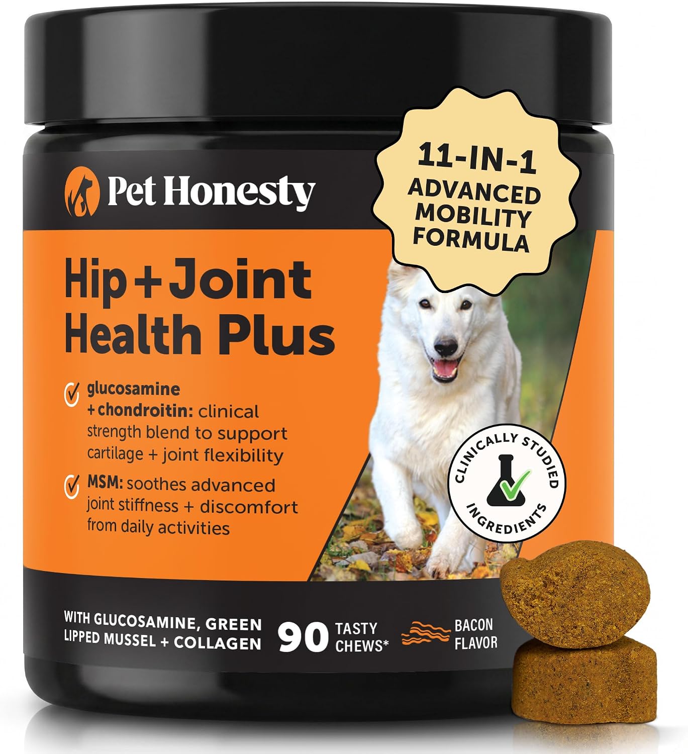 Senior Hemp Hip and Joint Supplement for Dogs - Glucosamine Chondroitin, MSM & Green Lipped Mussel - Relief for Joint Stiffness, Advanced Strength Mobility Support for Senior Dogs (Chicken, 90 Ct) - Image 12