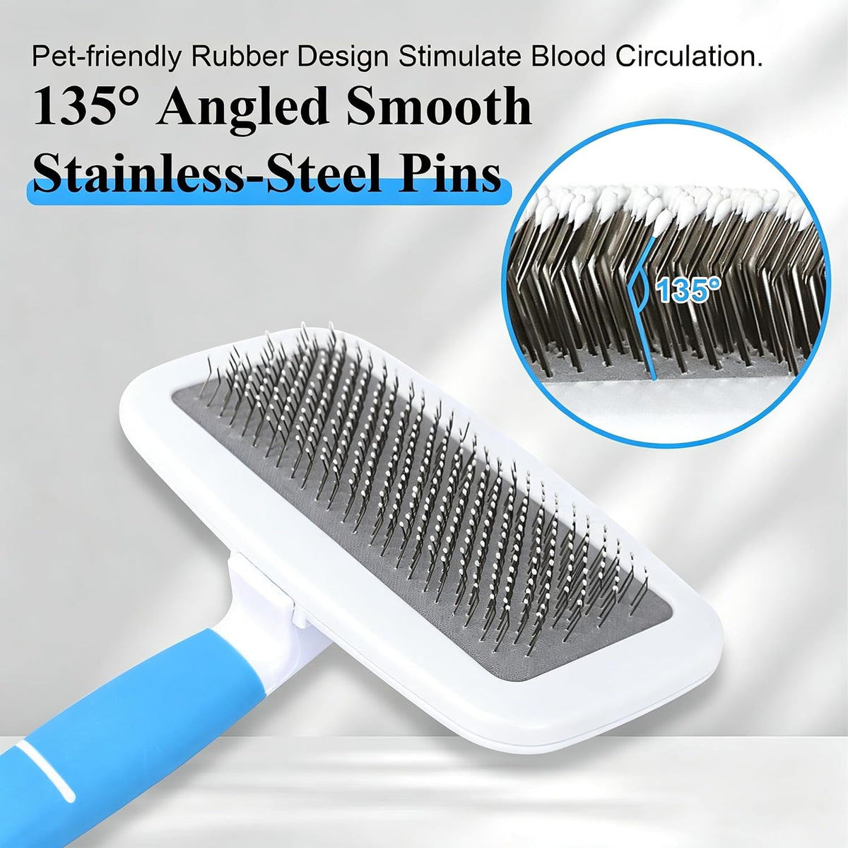 Premium pet grooming brush with small precision wrinkle comb accessory.