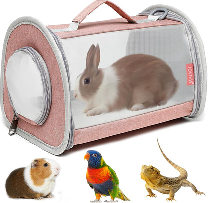 Guinea Pig Carrier Travel Small Animal Carrier Bag Lizard Bird Rabbit Carrier Cage Squirrel Breathable Bag Portable Travel Hamster Small Pet Hangbag (Small, Gray) - Image 10