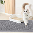 Smiry grey cat litter trapping mat showing flexible soft mesh texture