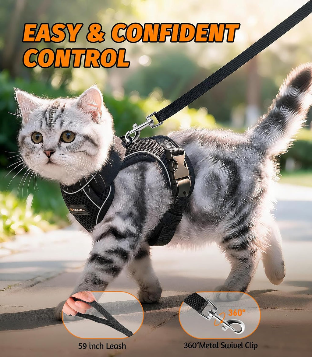Cat Harness and Leash for Walking, Escape Proof Adjustable Vest Harness - Image 6
