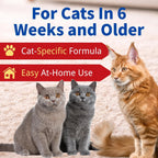 Top view of MGZ broad spectrum cat dewormer box highlighting suitability for kittens six weeks and older.