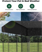 PawGiant 420D waterproof dog kennel canopy showcasing the secure metal fixing buckles close up.