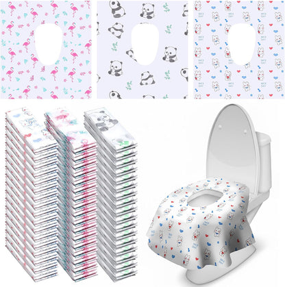 Dunzoom disposable toilet seat covers box front view showing individual packaging