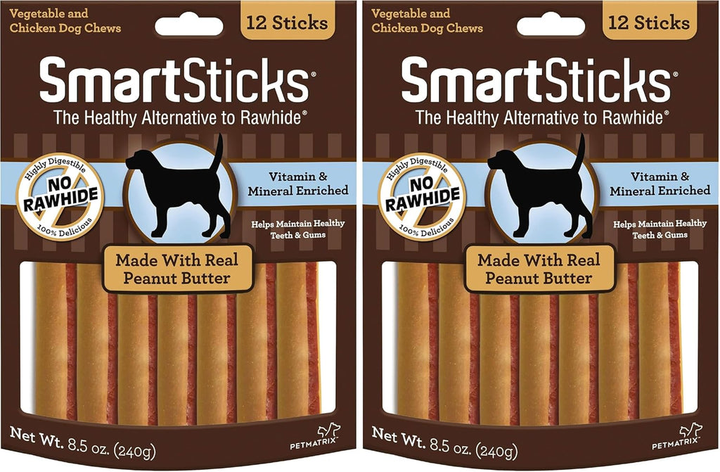 Dog enjoying a SmartBones SmartStick treat