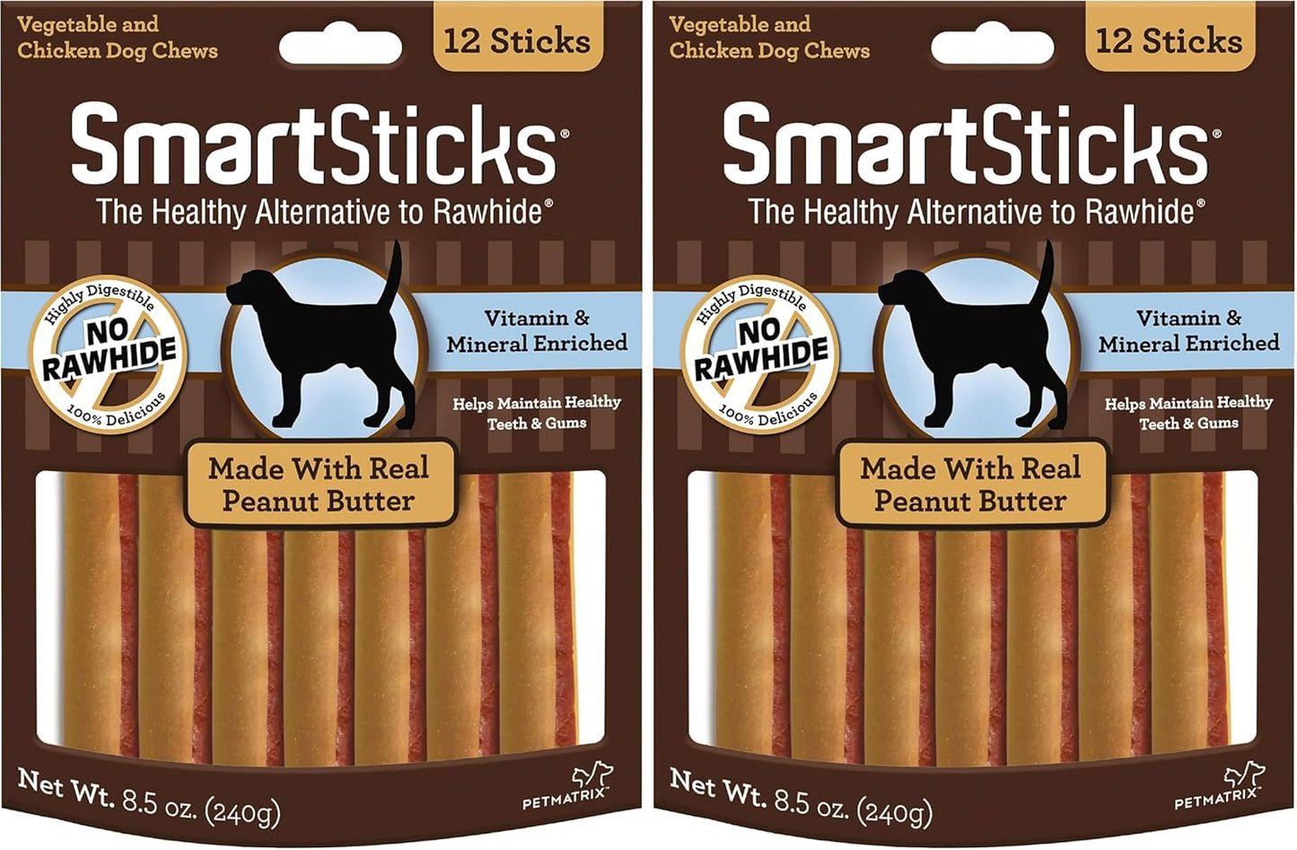 Dog enjoying a SmartBones SmartStick treat