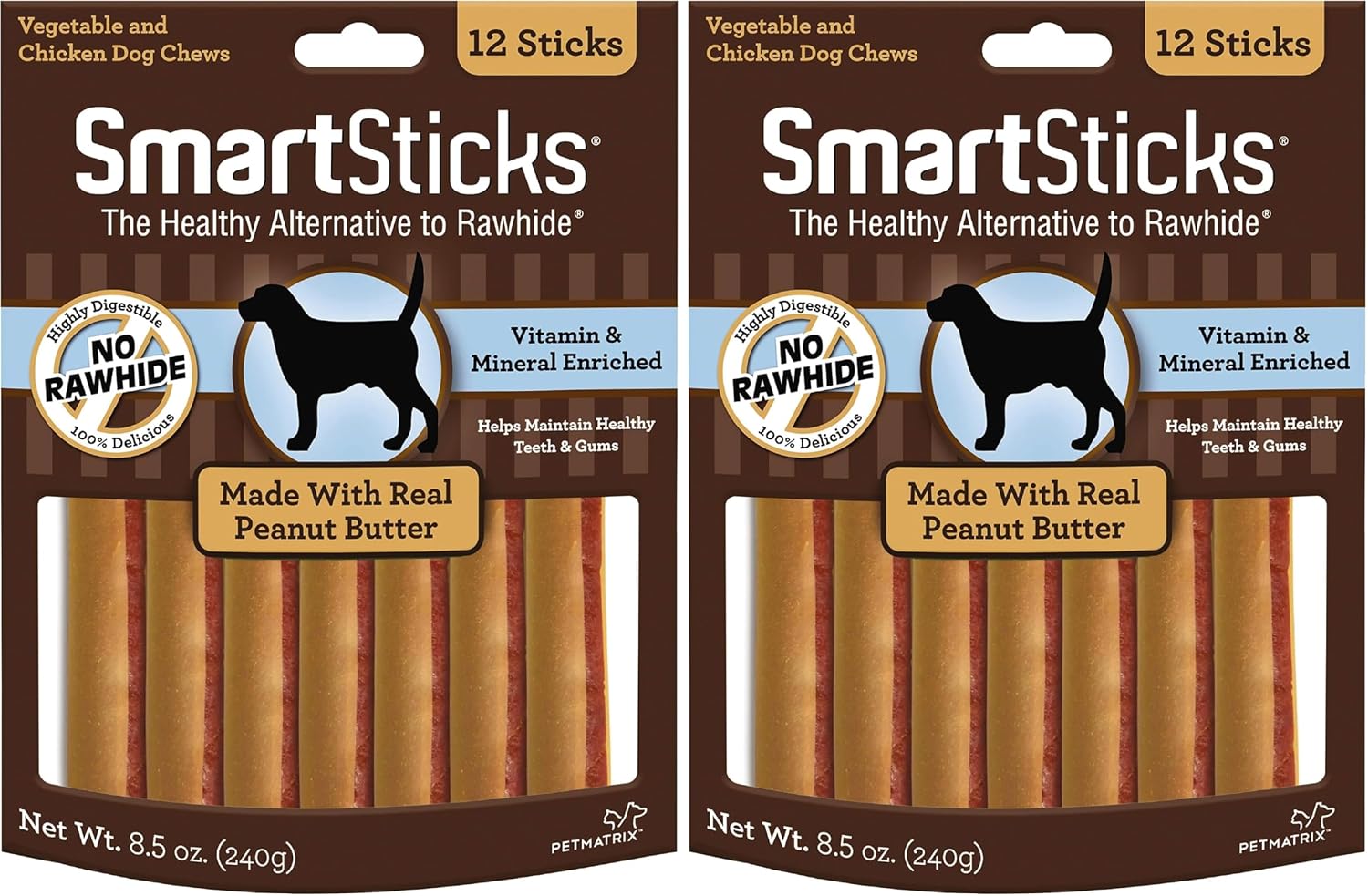 Dog enjoying a SmartBones SmartStick treat