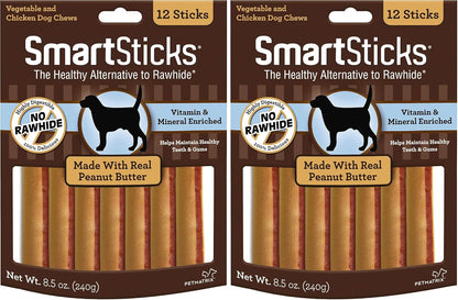 Dog enjoying a SmartBones SmartStick treat