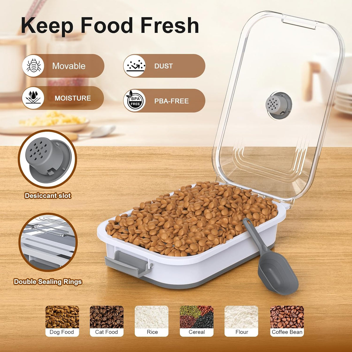 Viretec collapsible food bin in folded storage position