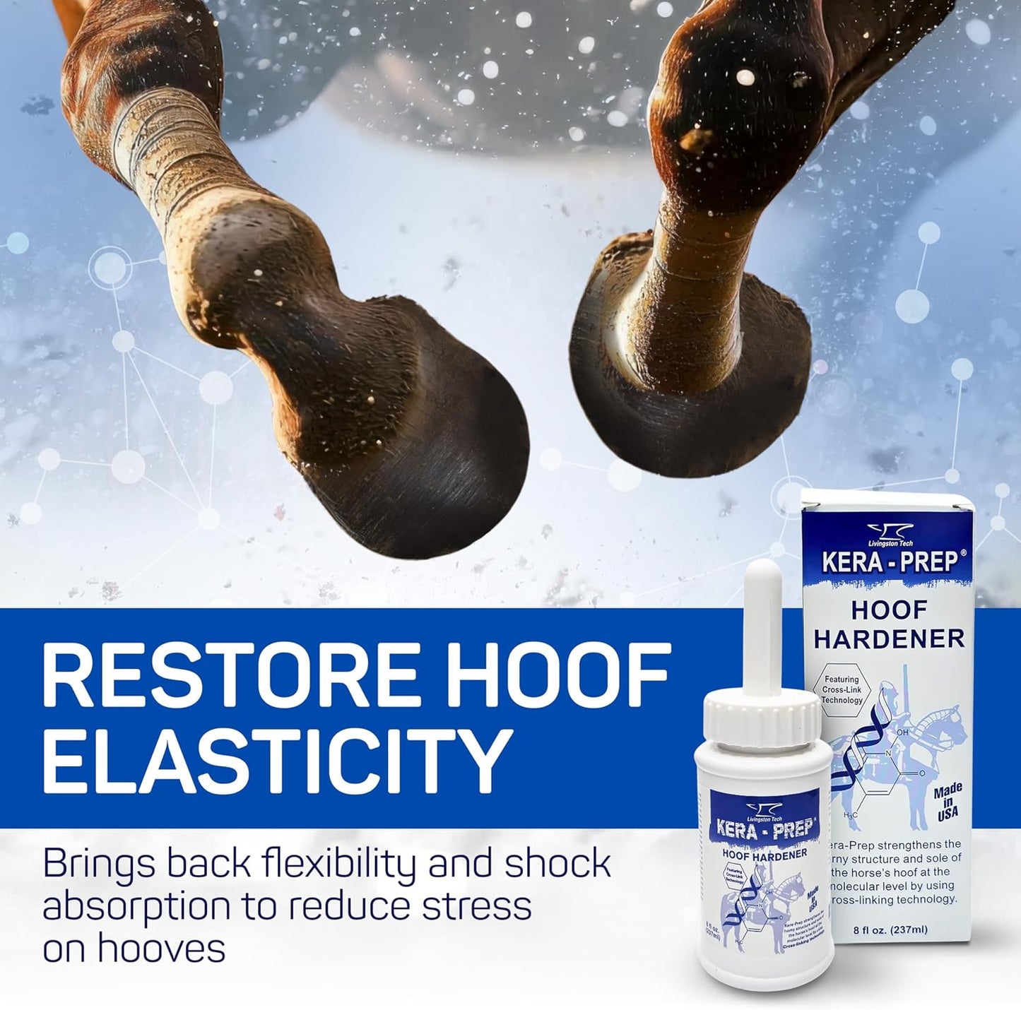 Livingston Tech moisture repelling barrier liquid for horse hooves