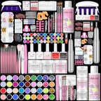 Saviland acrylic nail kit front view showcasing all components including powders and drill