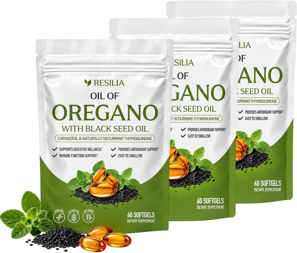 Resilia Softgels with Black Seed Oil - Premium Grade Oregano Oil Capsules for Immune & Digestive Support - Gluten-Free Softgels - Natural Herbal Wellness Supplement (60 Count) - Image 10